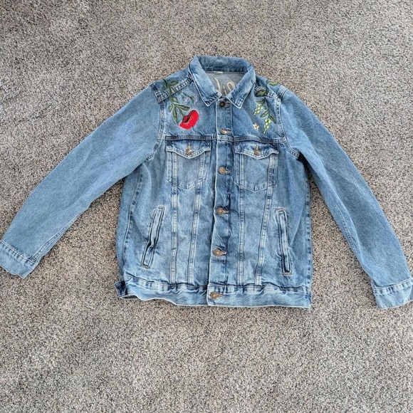 Embroidered H&M Blue Denim Jacket - Picture 1 of 6